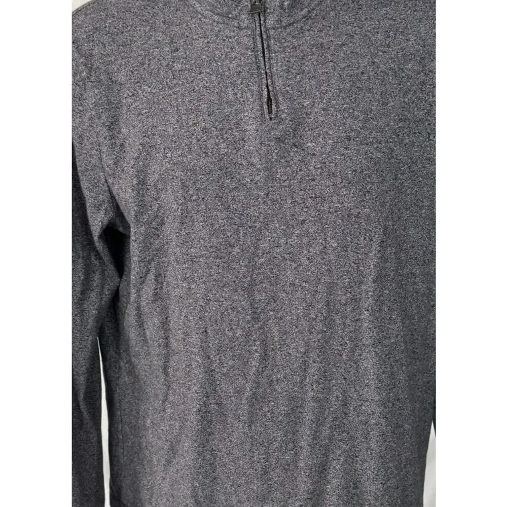 Banana Republic Luxury Touch Standard Fit Large Gray Black Quarter Zip Sweater